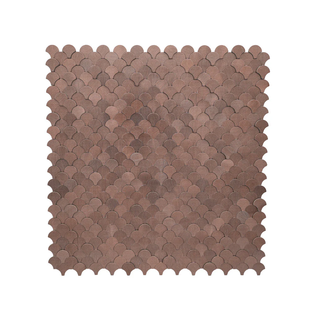 Crédence adhésive | Écaille de Poisson 3D Cuivre foncé | 28,8×29,8 cm - Image 2