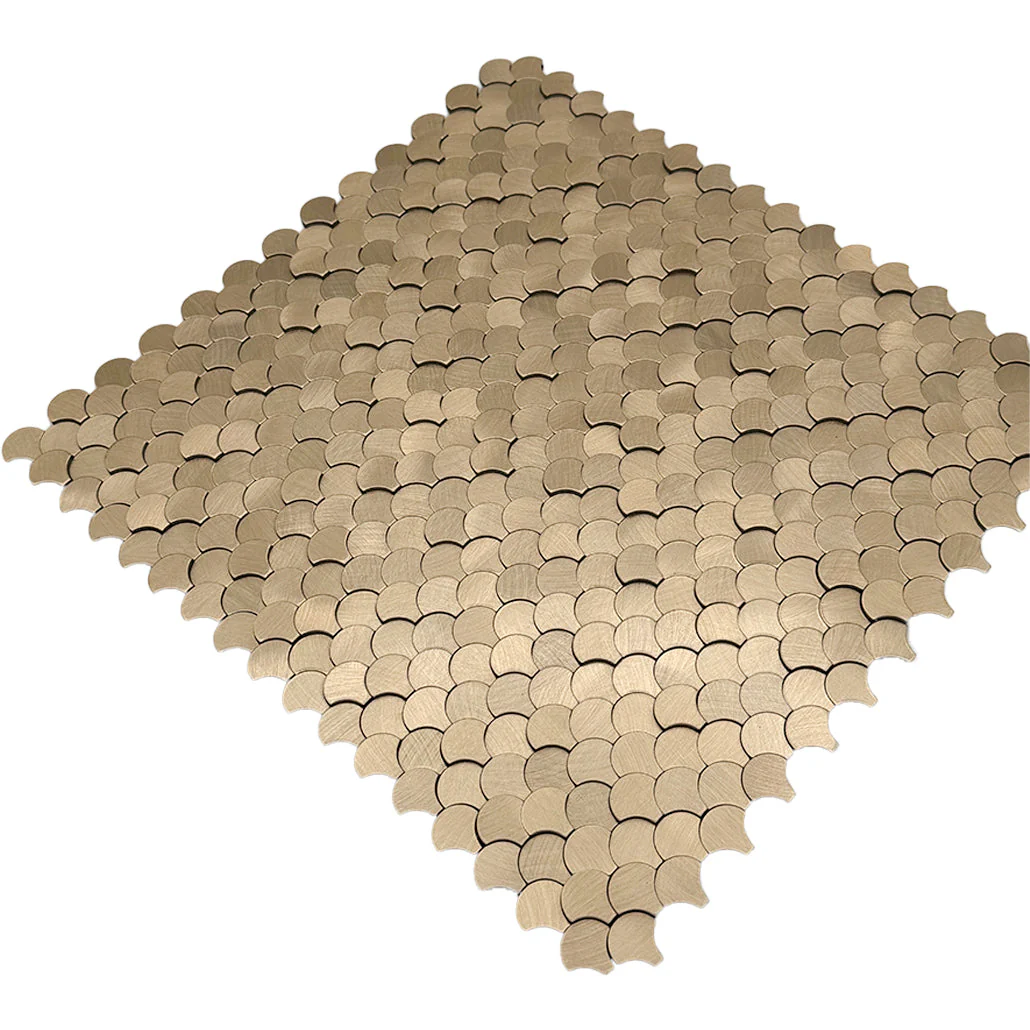 Crédence adhésive | Écaille de Poisson 3D Or | 28,8×29,8 cm - Image 6