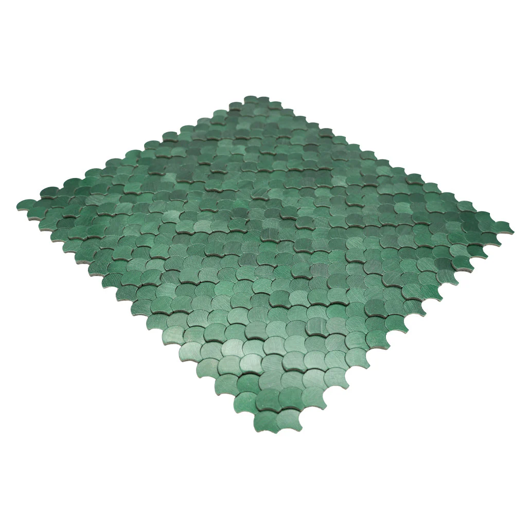Crédence adhésive | Écaille de Poisson 3D Vert foncé | 28,8×29,8 cm - Image 6