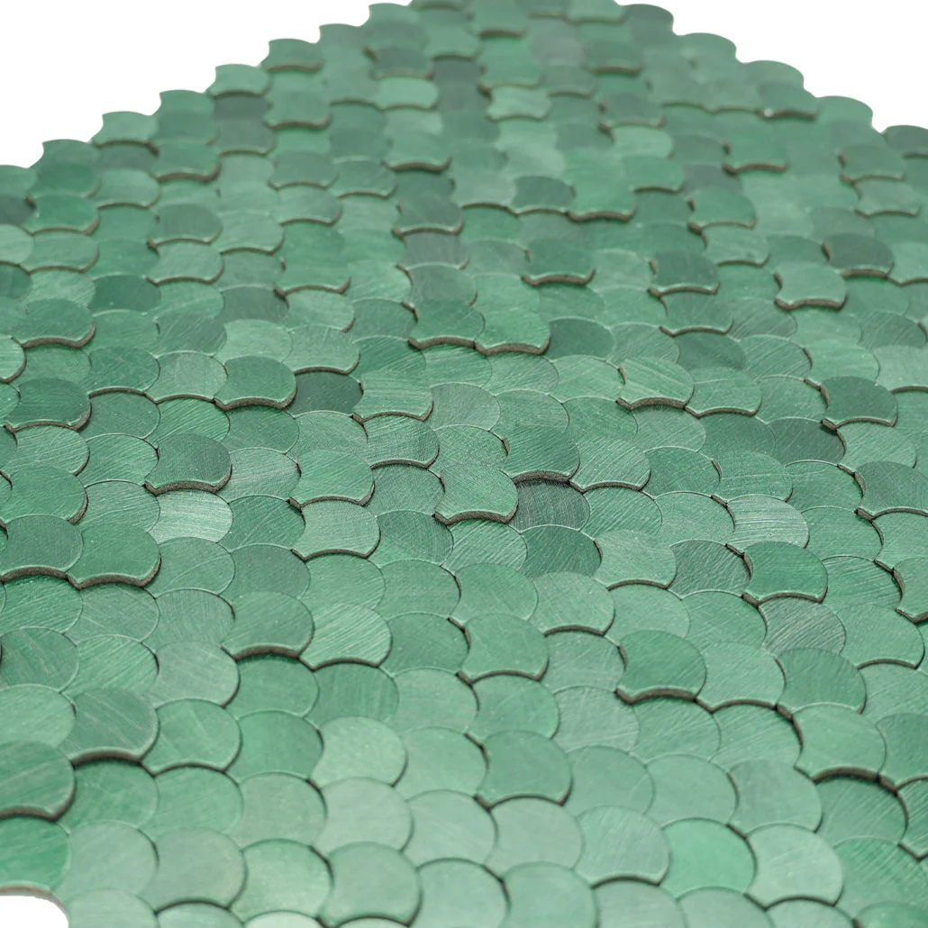 Crédence adhésive | Écaille de Poisson 3D Vert foncé | 28,8×29,8 cm - Image 8
