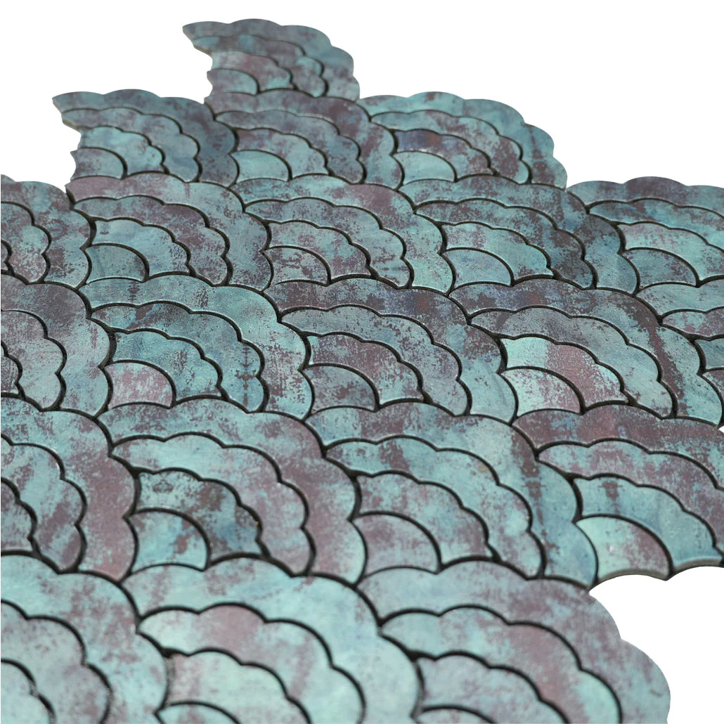 Crédence adhésive | Éventail Cuivre patiné | 26,8×28,1 cm - Image 8