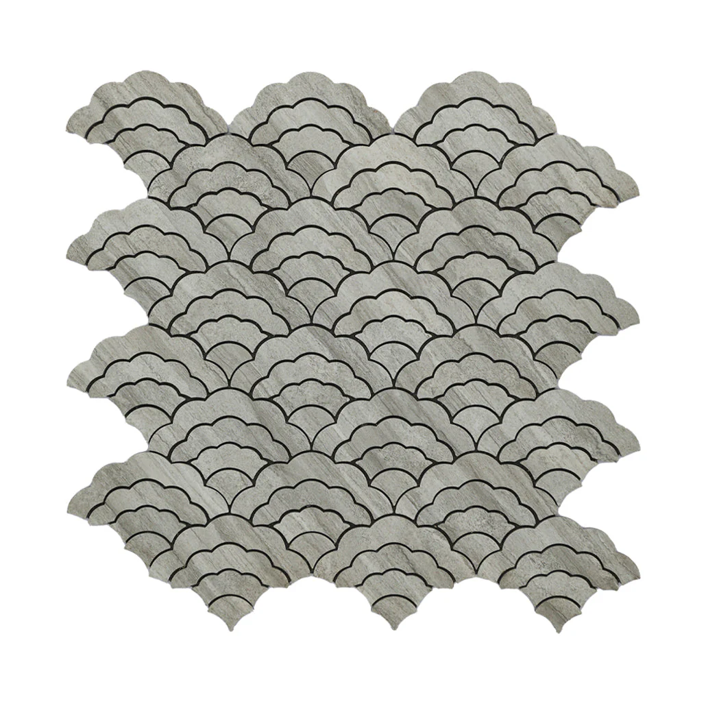 Crédence adhésive | Éventail Gris | 26,8×28,1 cm - Image 2