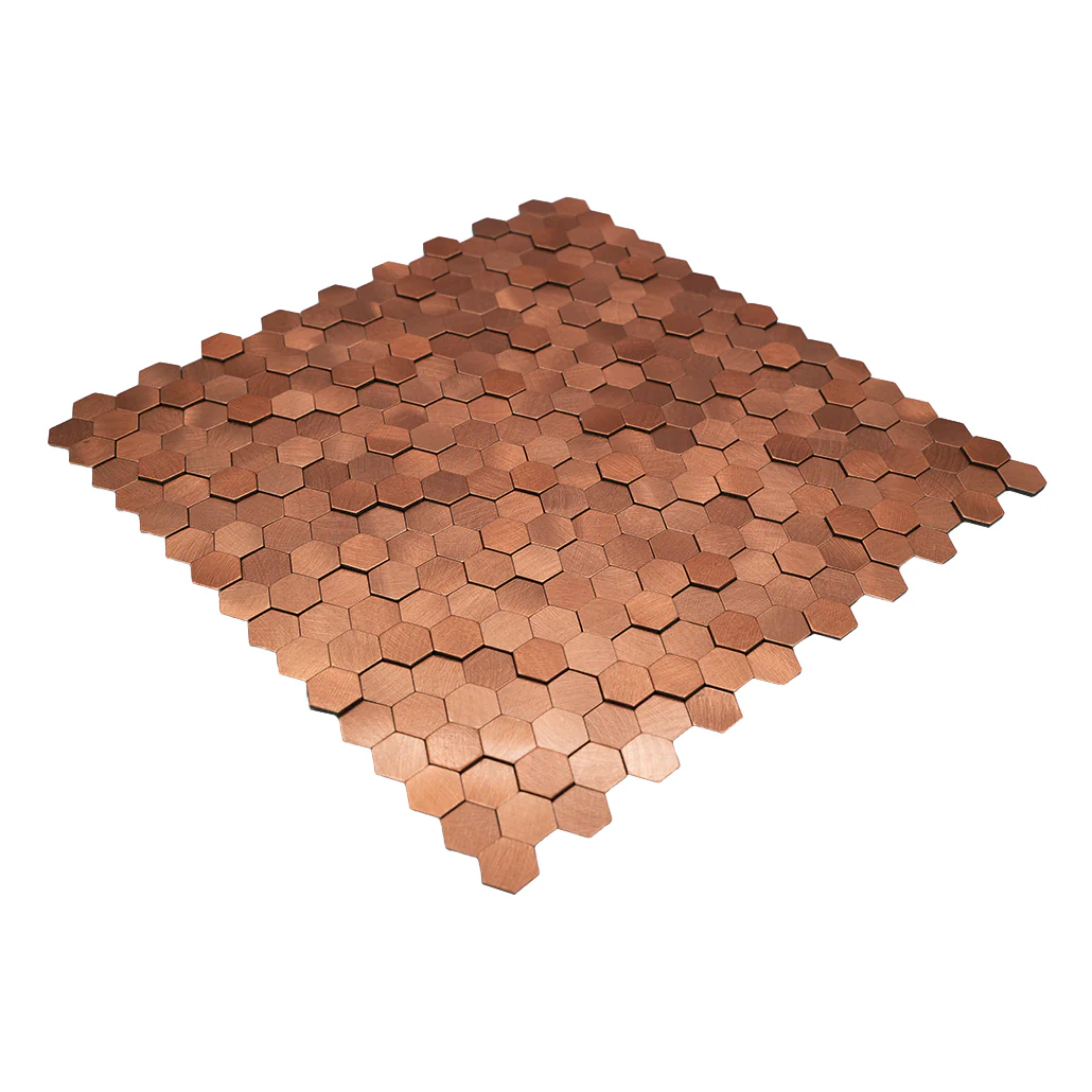 Crédence adhésive | Mini Hexagone 3D Cuivre | 29,8×30,7 cm - Image 6