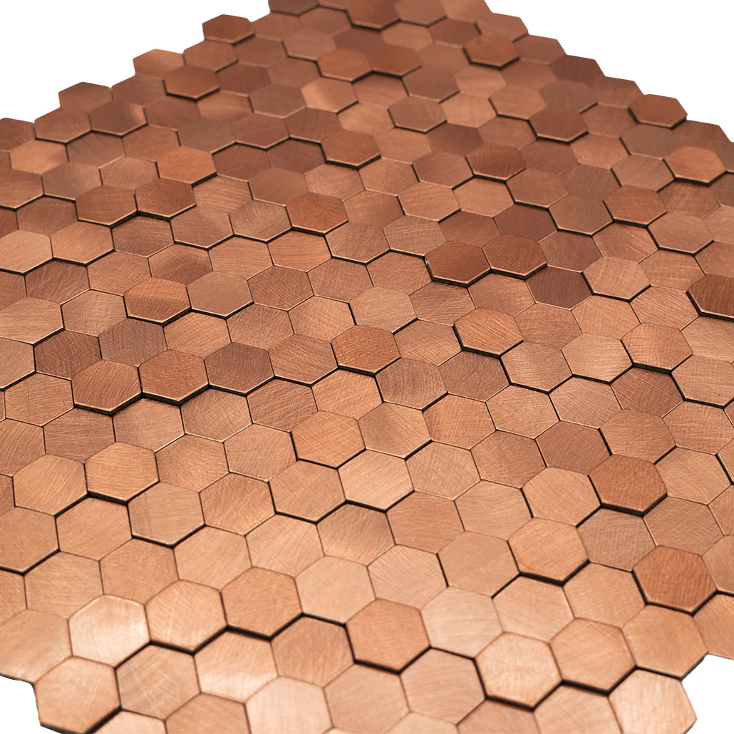 Crédence adhésive | Mini Hexagone 3D Cuivre | 29,8×30,7 cm - Image 8