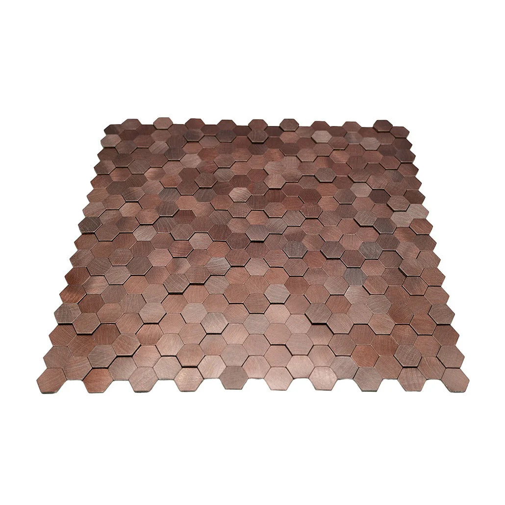 Crédence adhésive | Mini Hexagone 3D Cuivre foncé | 29,8×30,7 cm - Image 4