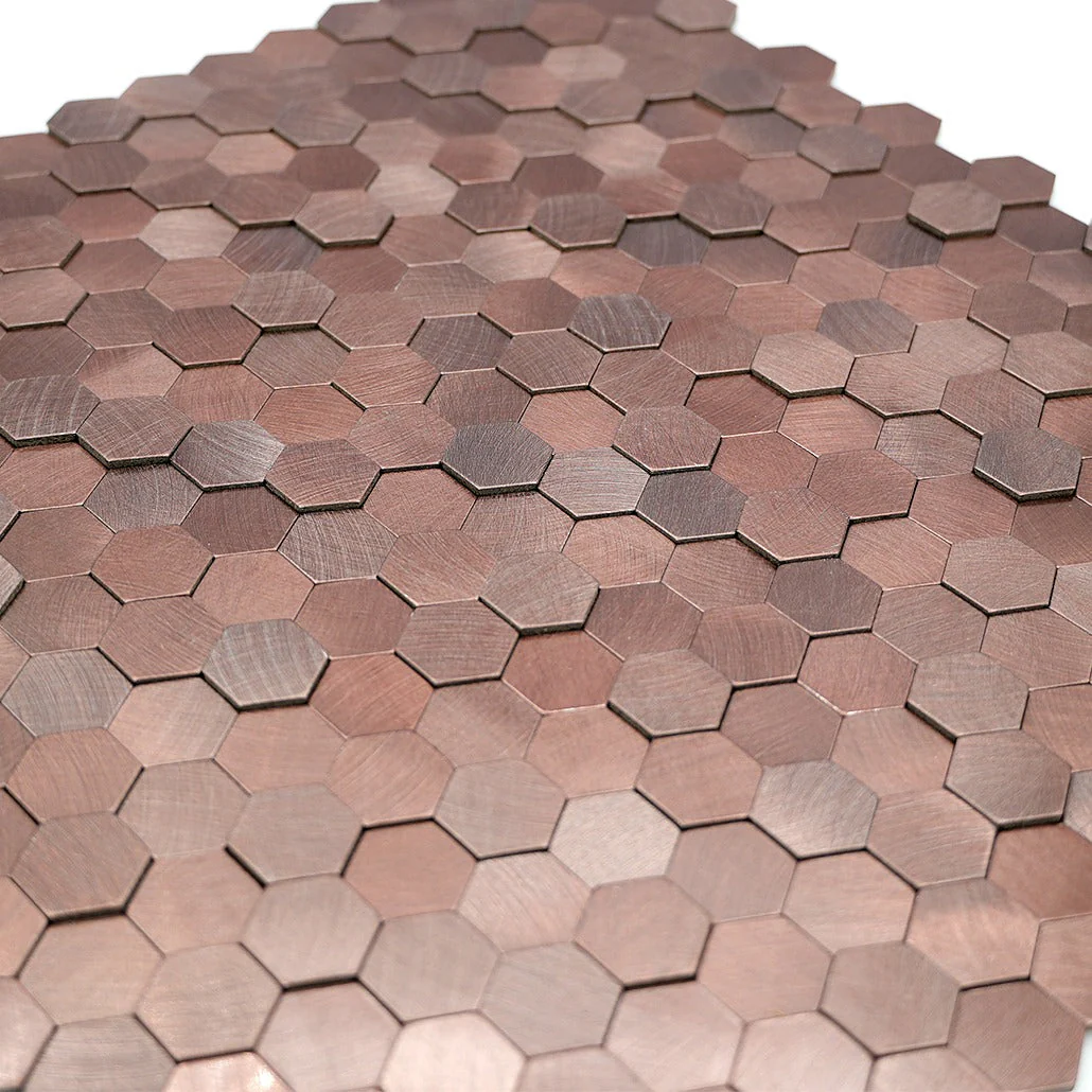 Crédence adhésive | Mini Hexagone 3D Cuivre foncé | 29,8×30,7 cm - Image 8