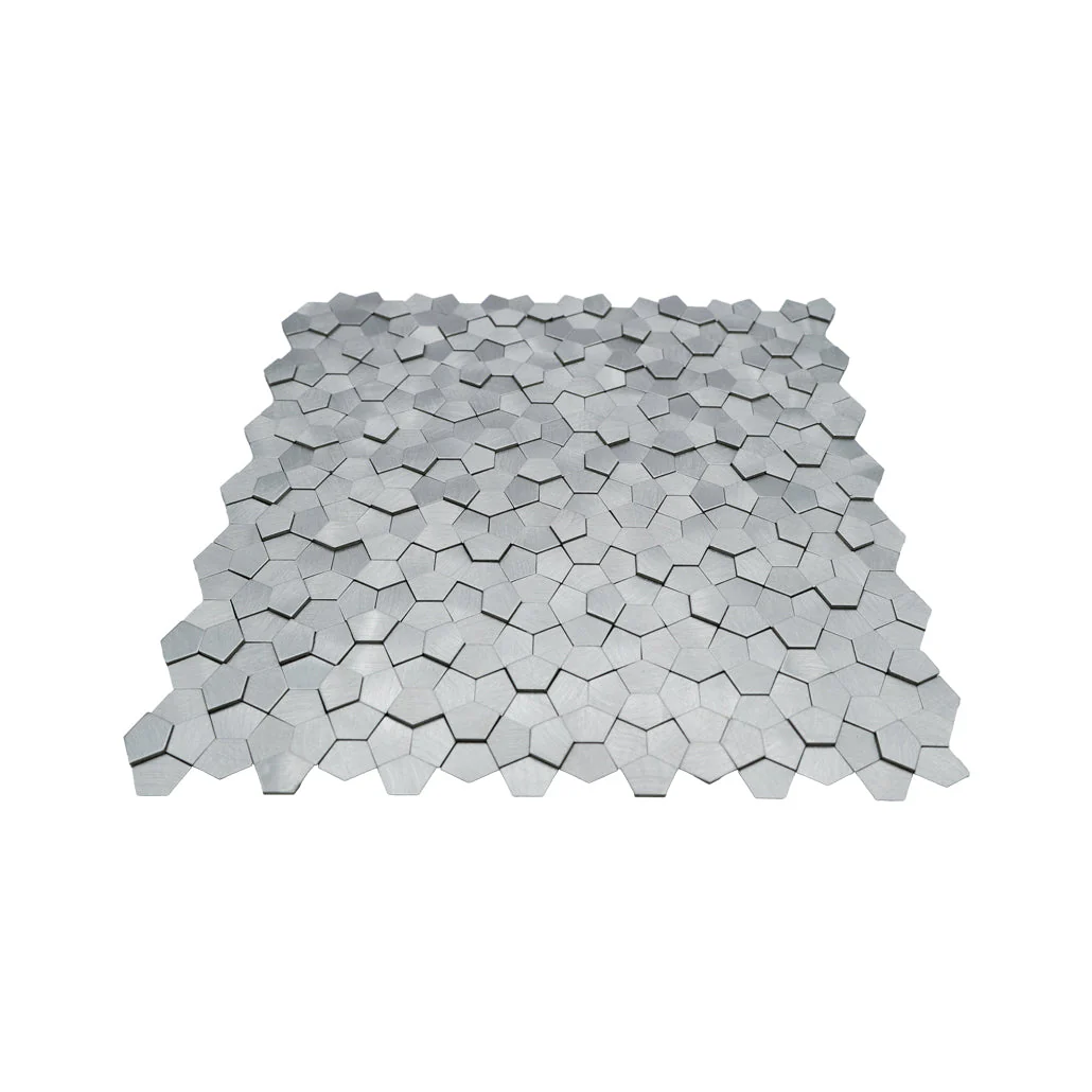Crédence adhésive | Pentagone 3D Argent | 28,2×28,2 cm - Image 4