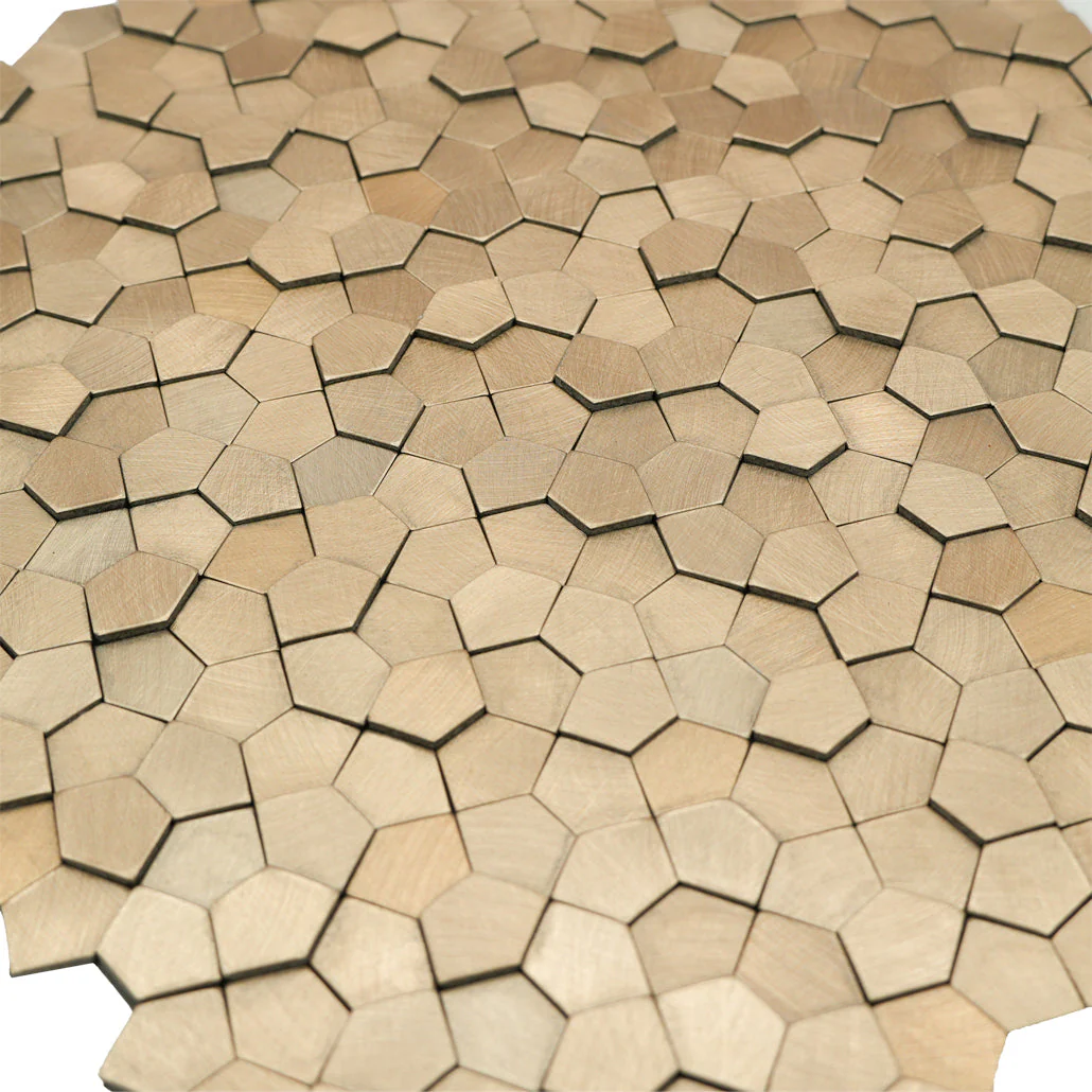 Crédence adhésive | Pentagone 3D Champagne | 28,2×28,2 cm - Image 7