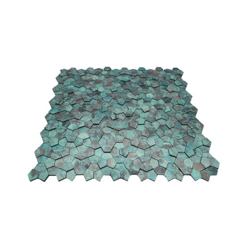 Crédence adhésive | Pentagone 3D Cuivre patiné | 28,2×28,2 cm - Image 4
