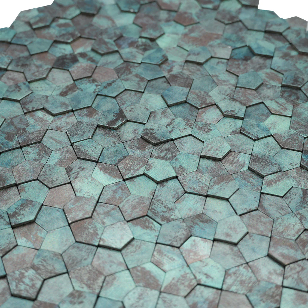Crédence adhésive | Pentagone 3D Cuivre patiné | 28,2×28,2 cm - Image 8