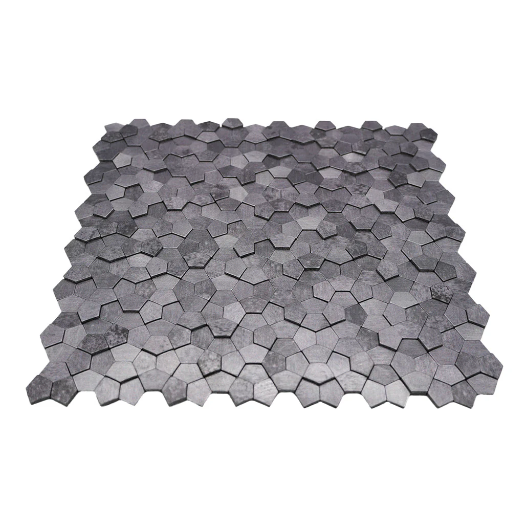 Crédence adhésive | Pentagone 3D Gris | 28,2×28,2 cm - Image 4