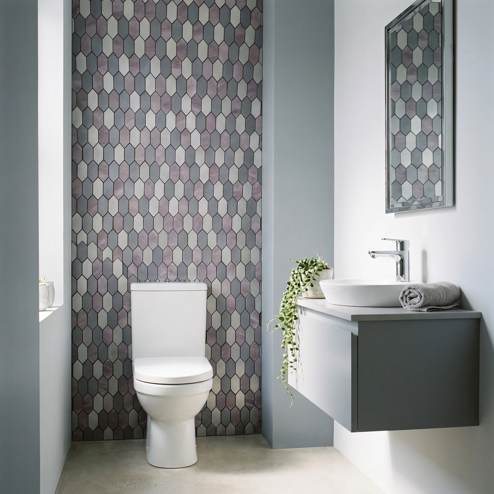 Crédence adhésive | Picket Mauve | 30×30 cm - Image 5