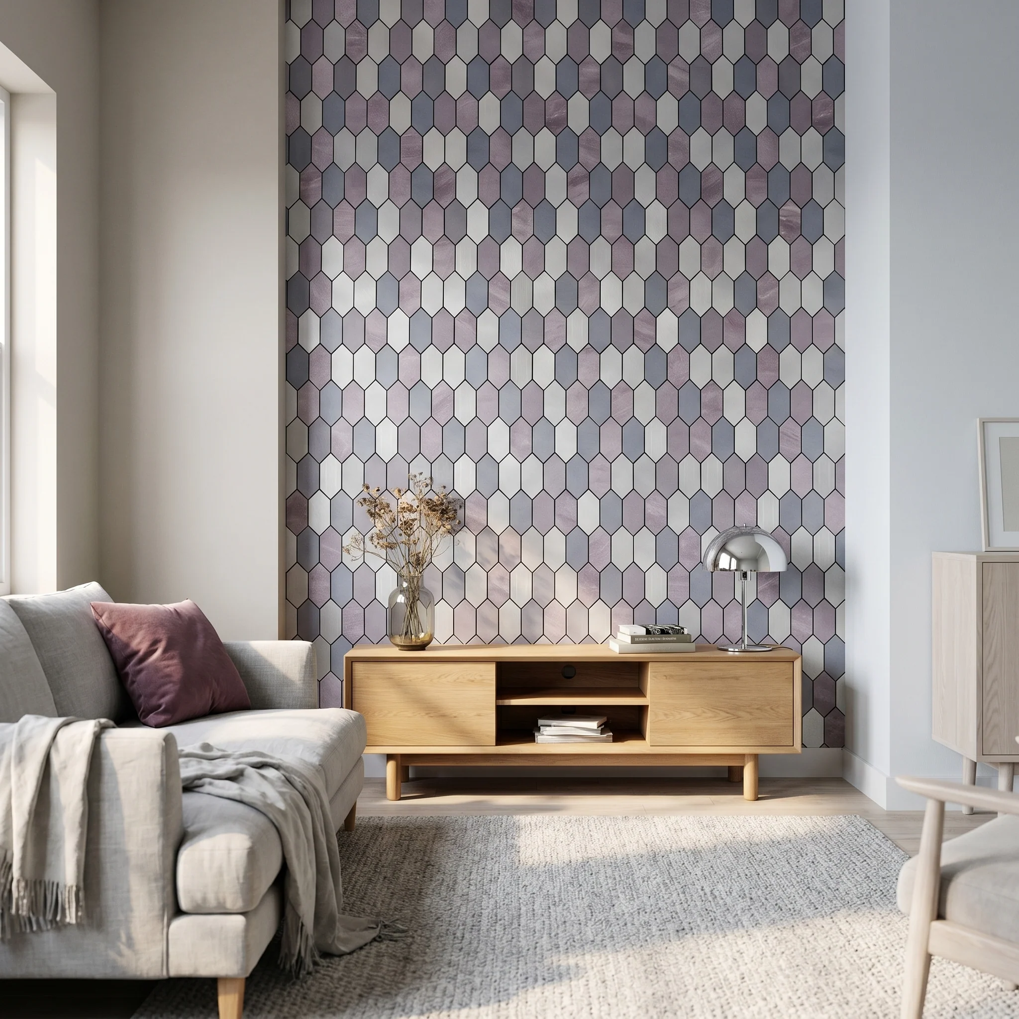 Crédence adhésive | Picket Mauve | 30×30 cm - Image 7