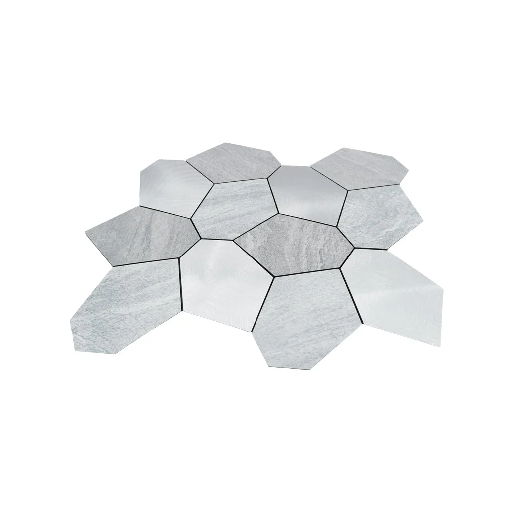 Crédence adhésive | Polygone Argent | 30×26,2 cm - Image 4