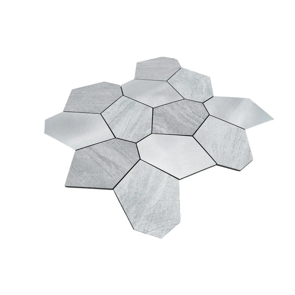 Crédence adhésive | Polygone Argent | 30×26,2 cm - Image 6