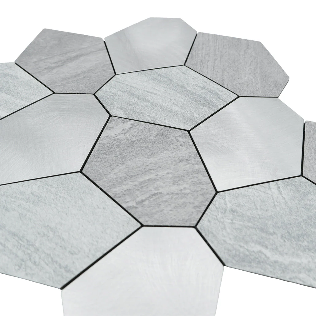 Crédence adhésive | Polygone Argent | 30×26,2 cm - Image 8