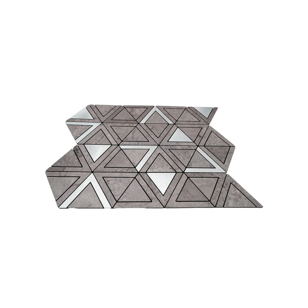 Crédence adhésive | Triangle Gris Argent | 28,7×33,1 cm - Image 4