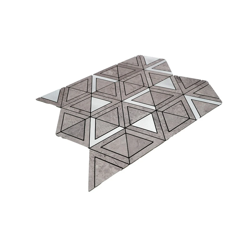 Crédence adhésive | Triangle Gris Argent | 28,7×33,1 cm - Image 6