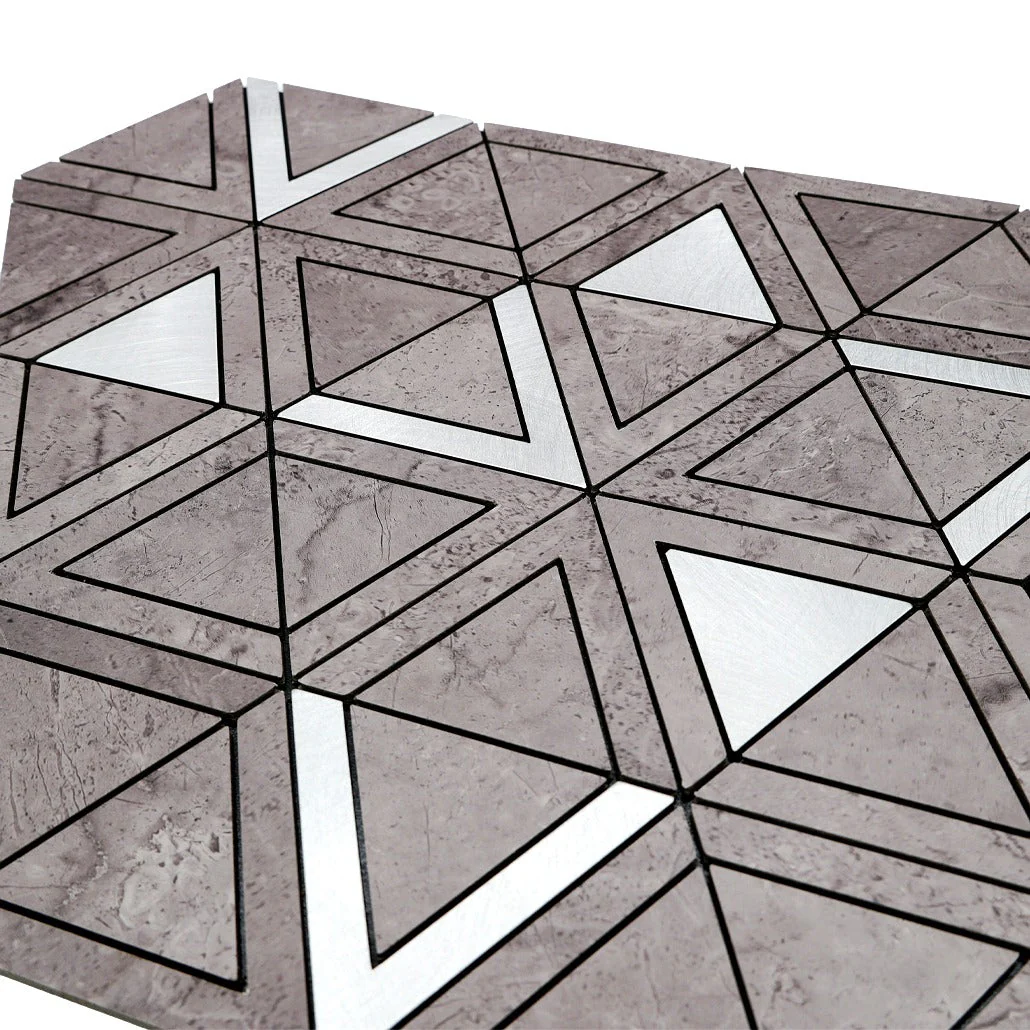 Crédence adhésive | Triangle Gris Argent | 28,7×33,1 cm - Image 8