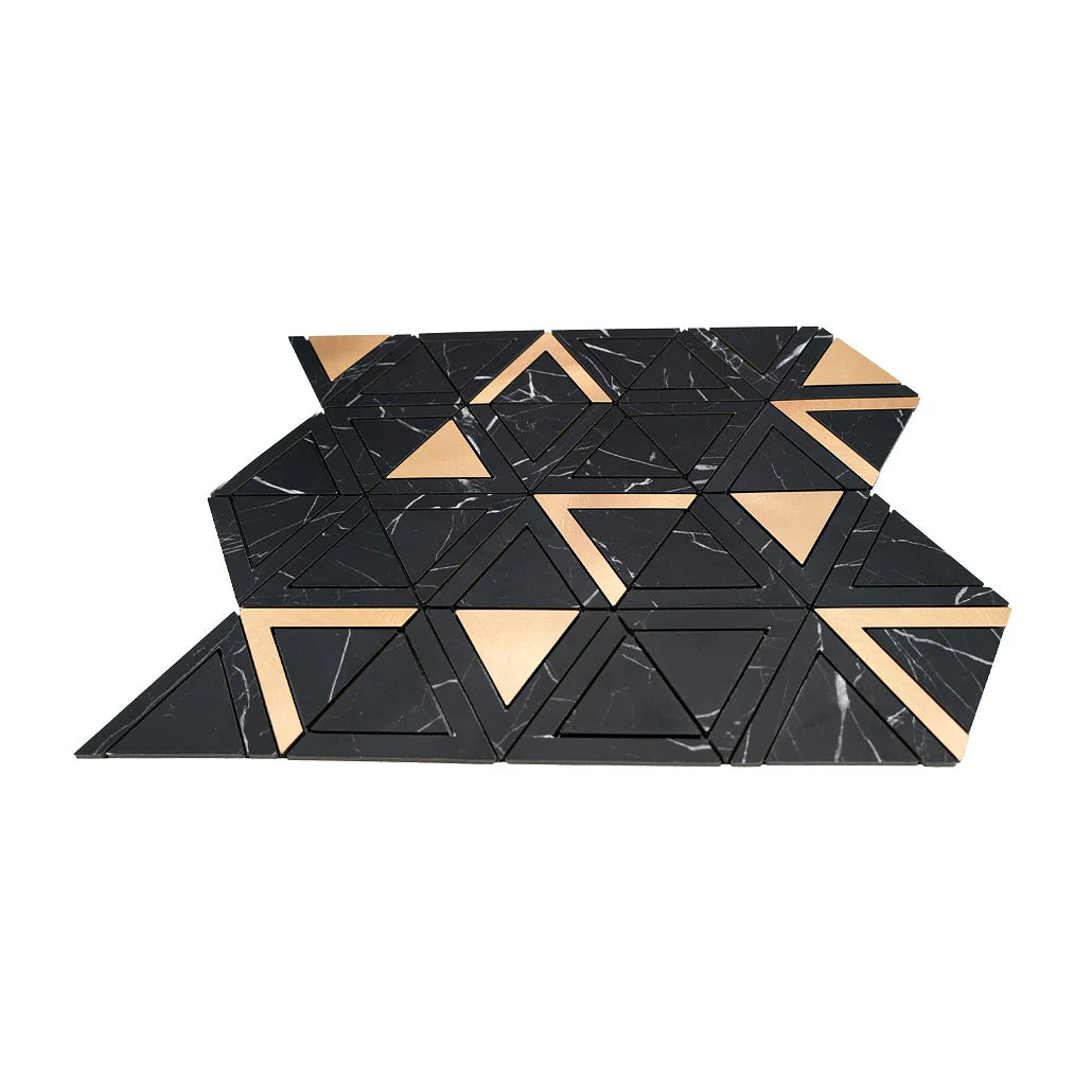 Crédence adhésive | Triangle Noir Or | 28,7×33,1 cm - Image 4
