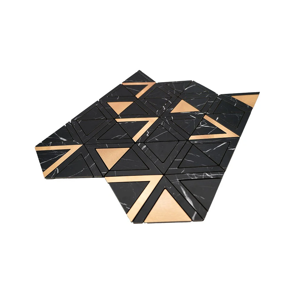 Crédence adhésive | Triangle Noir Or | 28,7×33,1 cm - Image 6