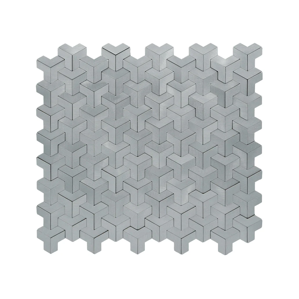 Crédence adhésive | Trifold 3D Argent | 30,3×28 cm - Image 2