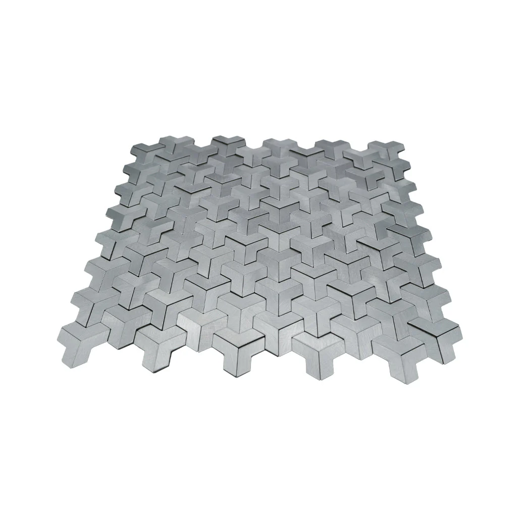 Crédence adhésive | Trifold 3D Argent | 30,3×28 cm - Image 4