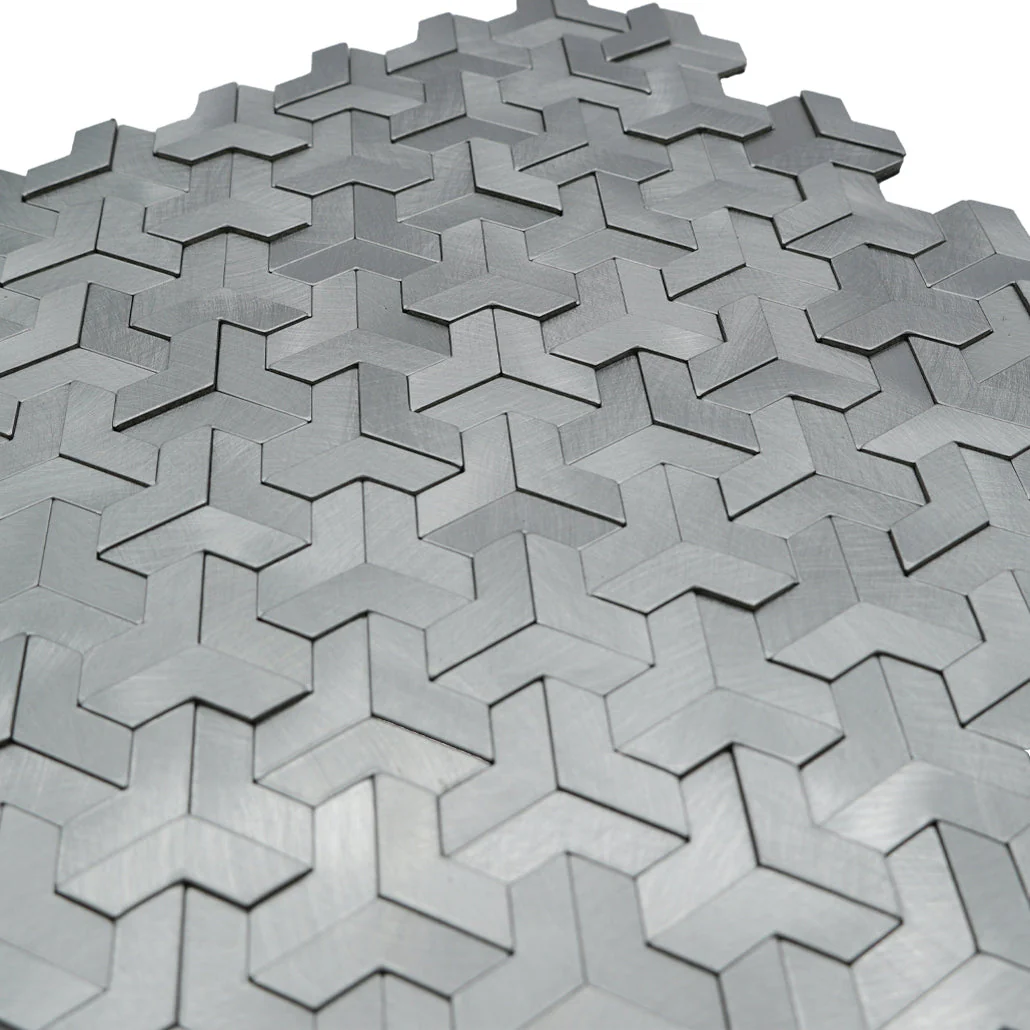 Crédence adhésive | Trifold 3D Argent | 30,3×28 cm - Image 8