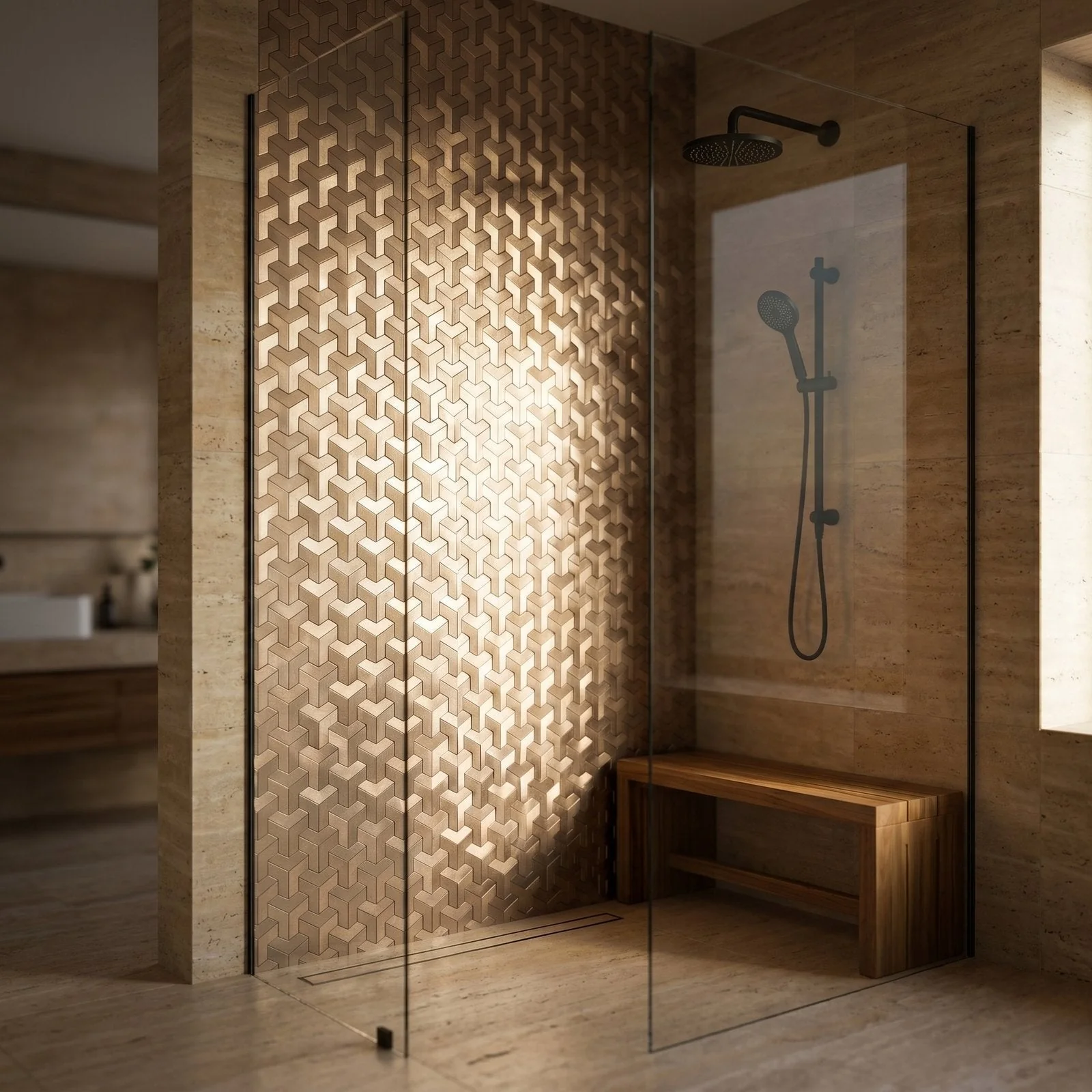 Crédence adhésive | Trifold 3D Naturel | 30,3×28 cm - Image 3