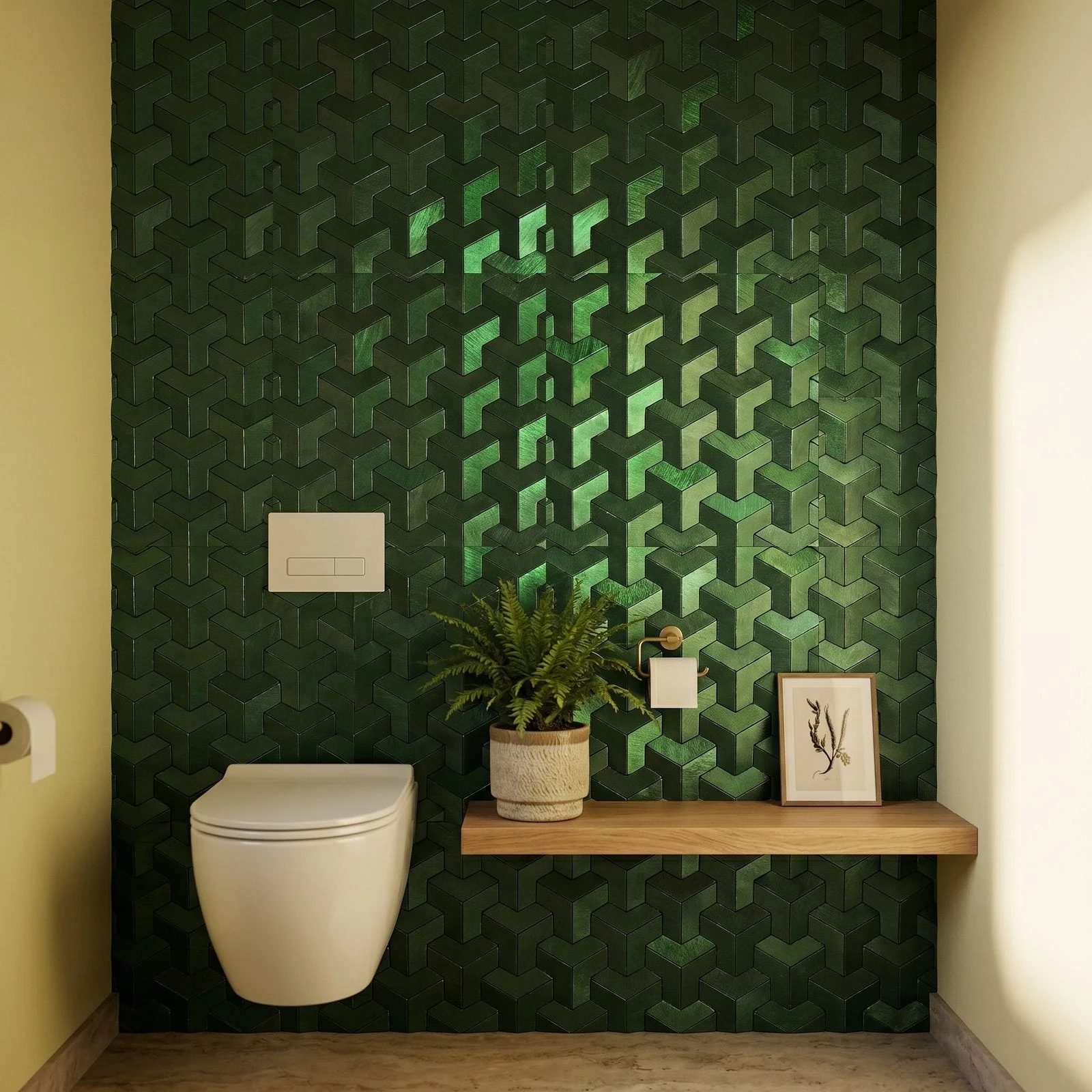 Crédence adhésive | Trifold 3D Vert foncé | 30,3×28 cm - Image 5