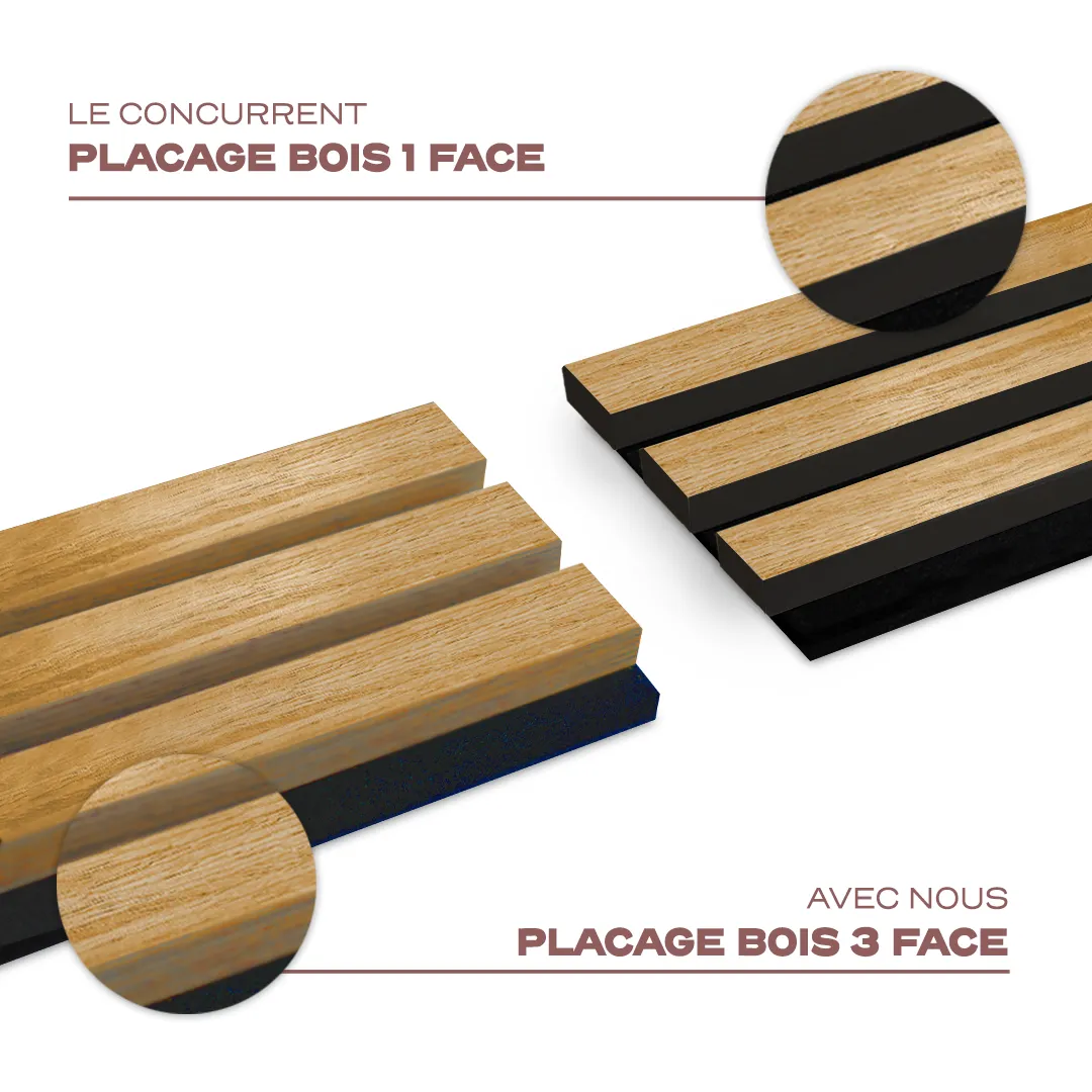Panneau acoustique en bois | Chêne Rustique | De première qualité - Image 3