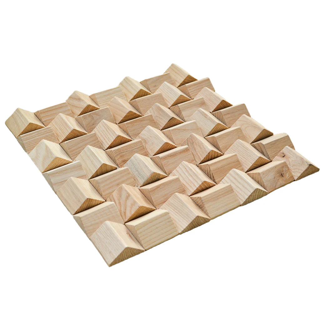 Panneau Bois Décoratif Mural | Frêne | 30×30 cm - Image 2