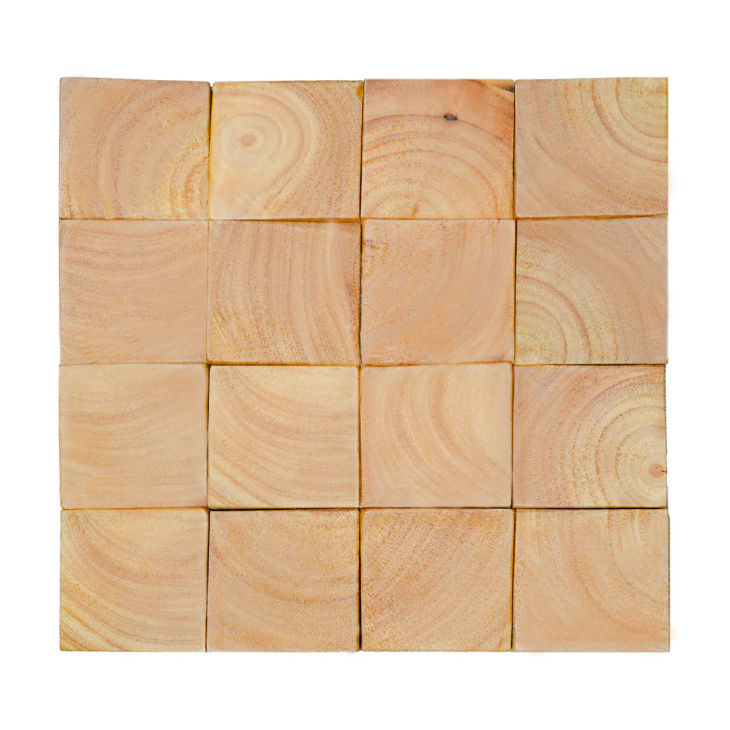Panneau Bois Décoratif Mural | Hévéa | 30×30 cm - Image 2