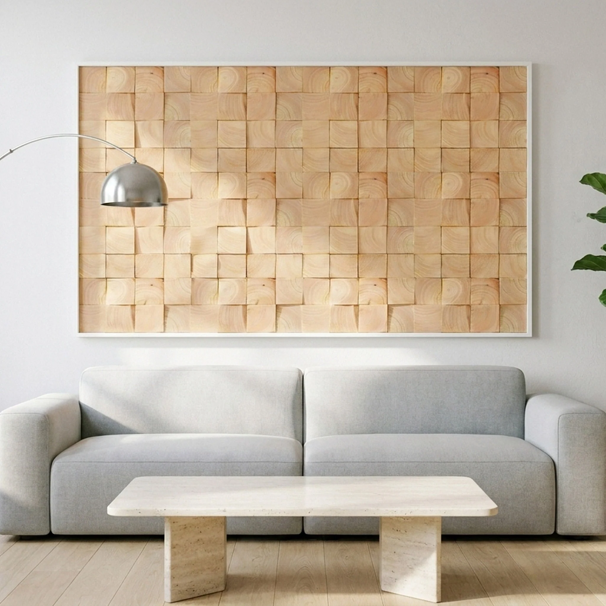 Panneau Bois Décoratif Mural | Hévéa | 30×30 cm - Image 3