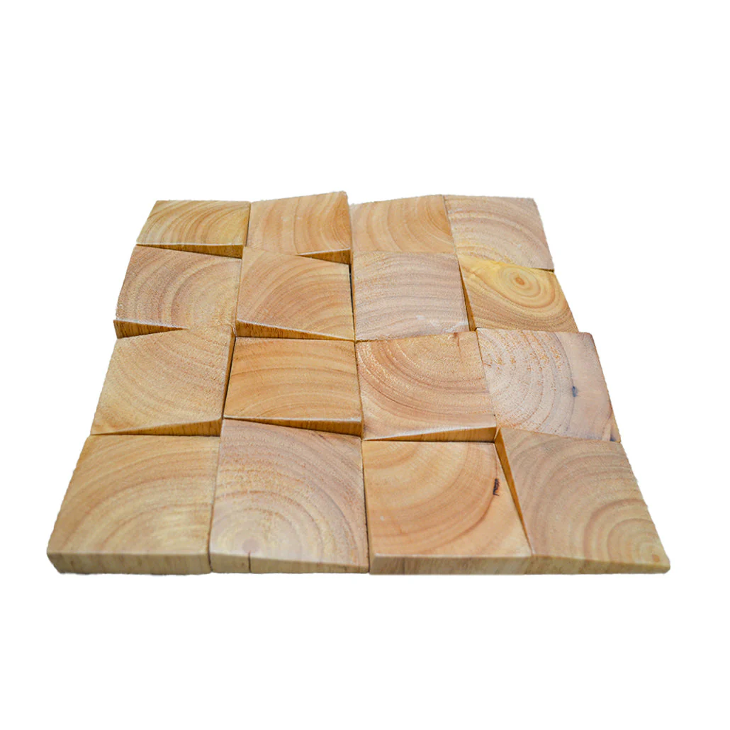 Panneau Bois Décoratif Mural | Hévéa | 30×30 cm - Image 8