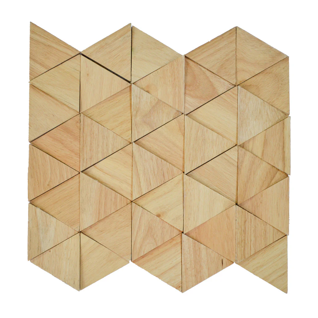 Panneau Bois Décoratif Mural | Hévéa Compact | 28×30 cm - Image 2
