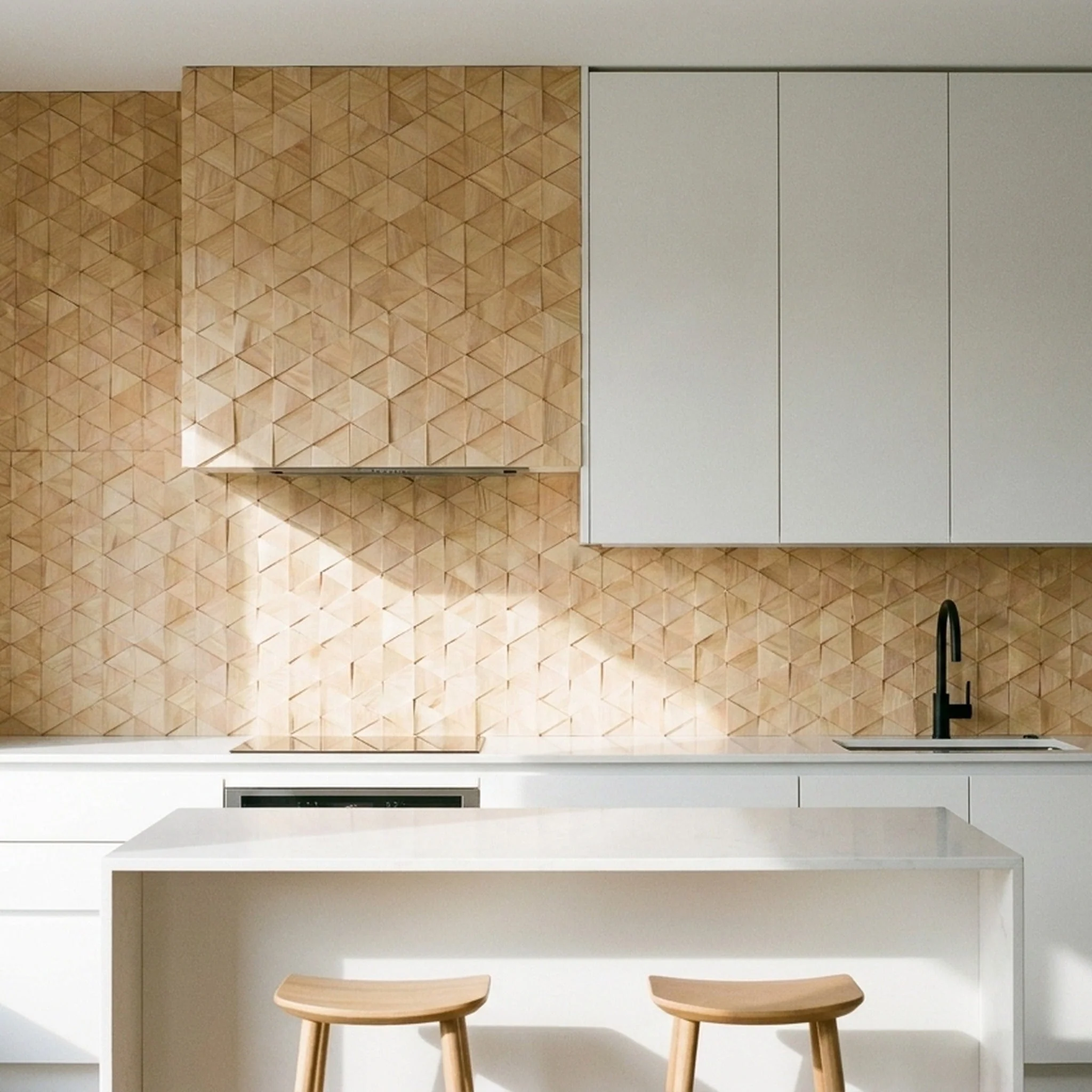 Panneau Bois Décoratif Mural | Hévéa Compact | 28×30 cm - Image 5