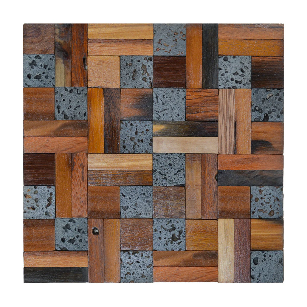 Panneau Bois Décoratif Mural | Lava Mix | 30×30 cm - Image 2