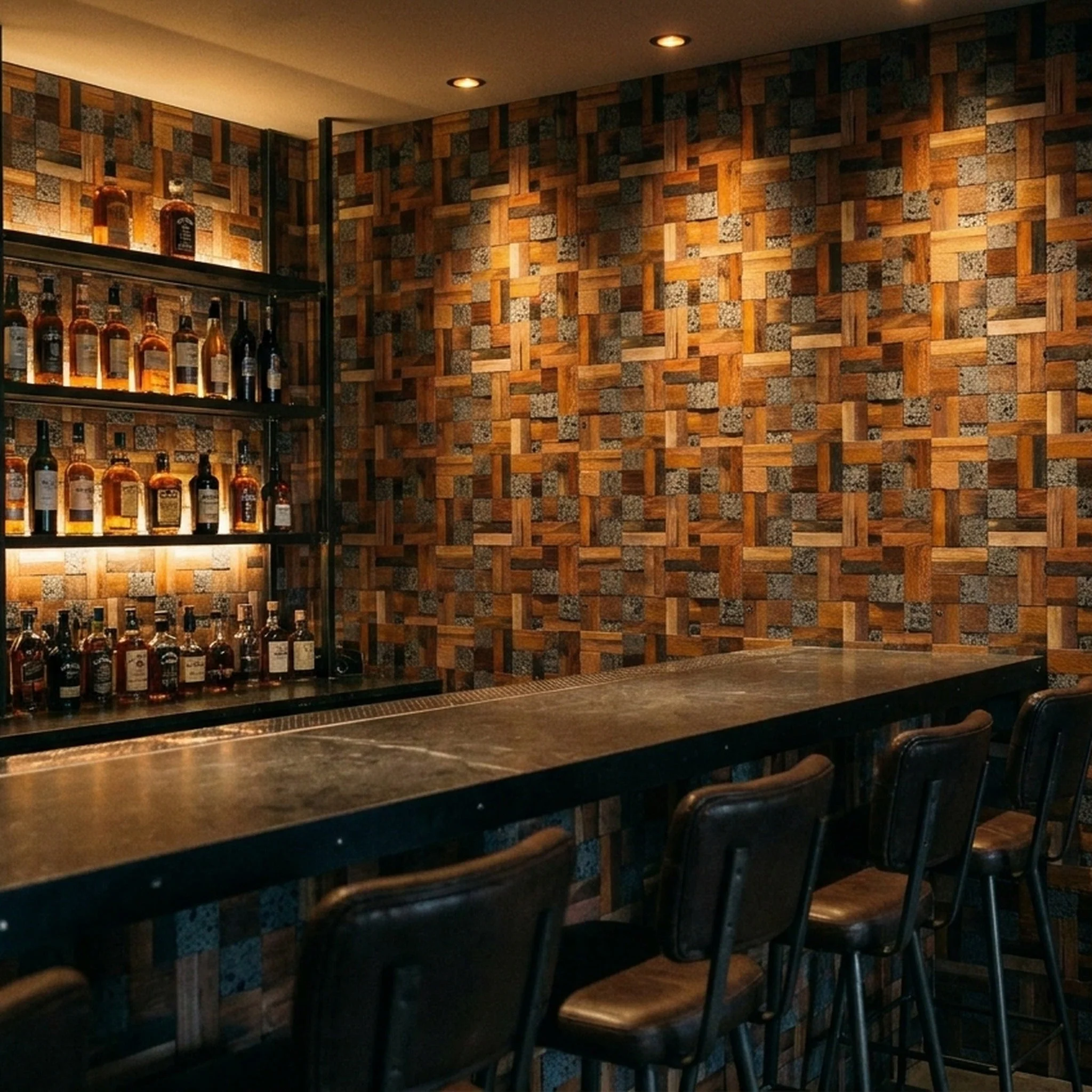 Panneau Bois Décoratif Mural | Lava Mix | 30×30 cm - Image 3