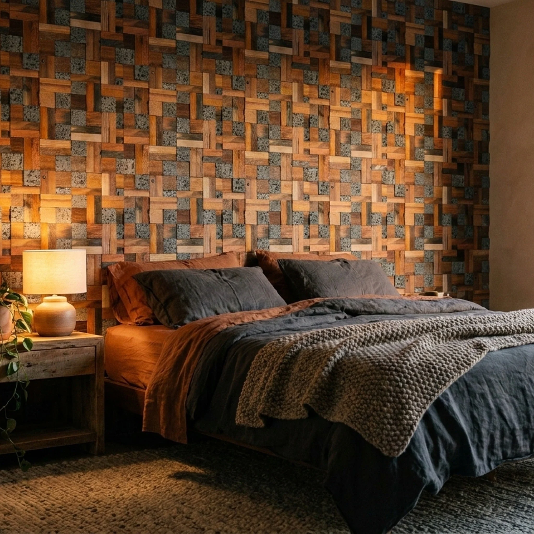 Panneau Bois Décoratif Mural | Lava Mix | 30×30 cm - Image 5