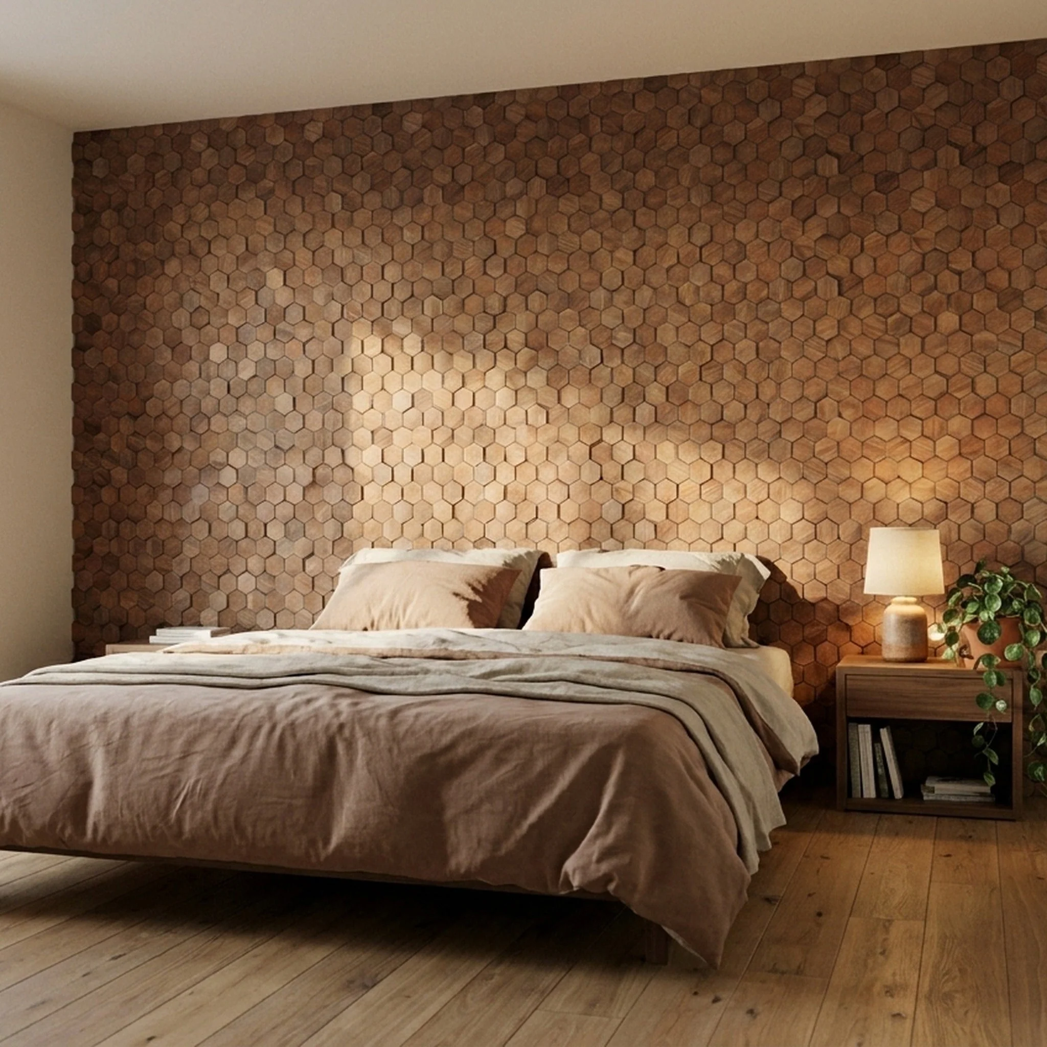 Panneau Bois Décoratif Mural | Noyer Velours | 31×30 cm - Image 3