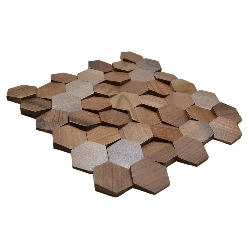 Panneau Bois Décoratif Mural | Noyer Velours | 31×30 cm - Image 4