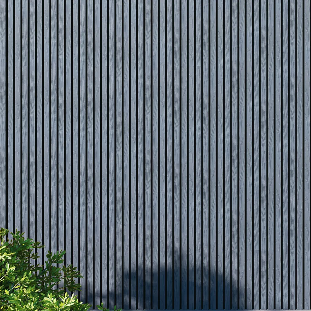 Panneau Bois Extérieur Gris Pierre 290CM | Façade | Jardin | Texture 3D - Image 10