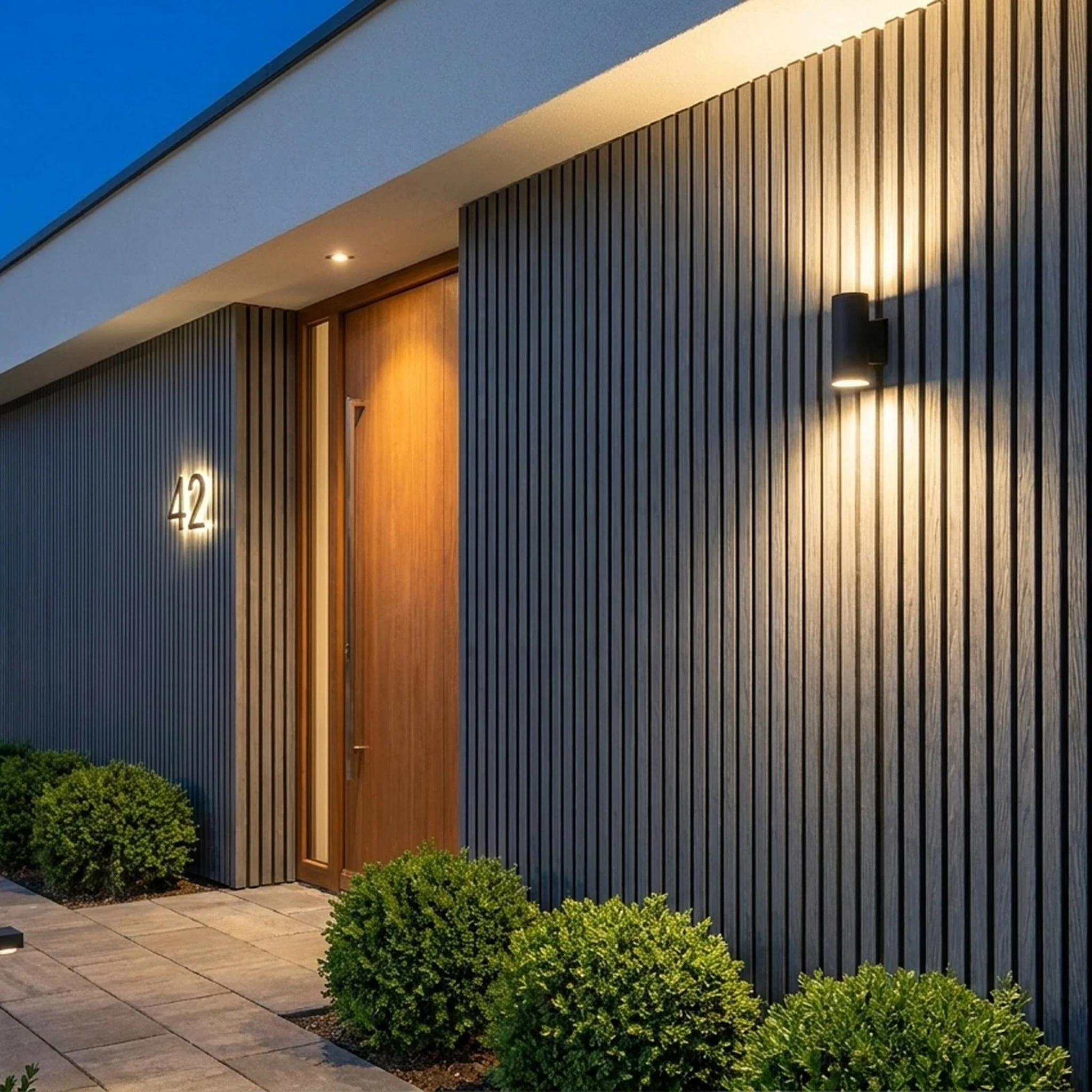 Panneau Bois Extérieur Gris Pierre 290CM | Façade | Jardin | Texture 3D - Image 4