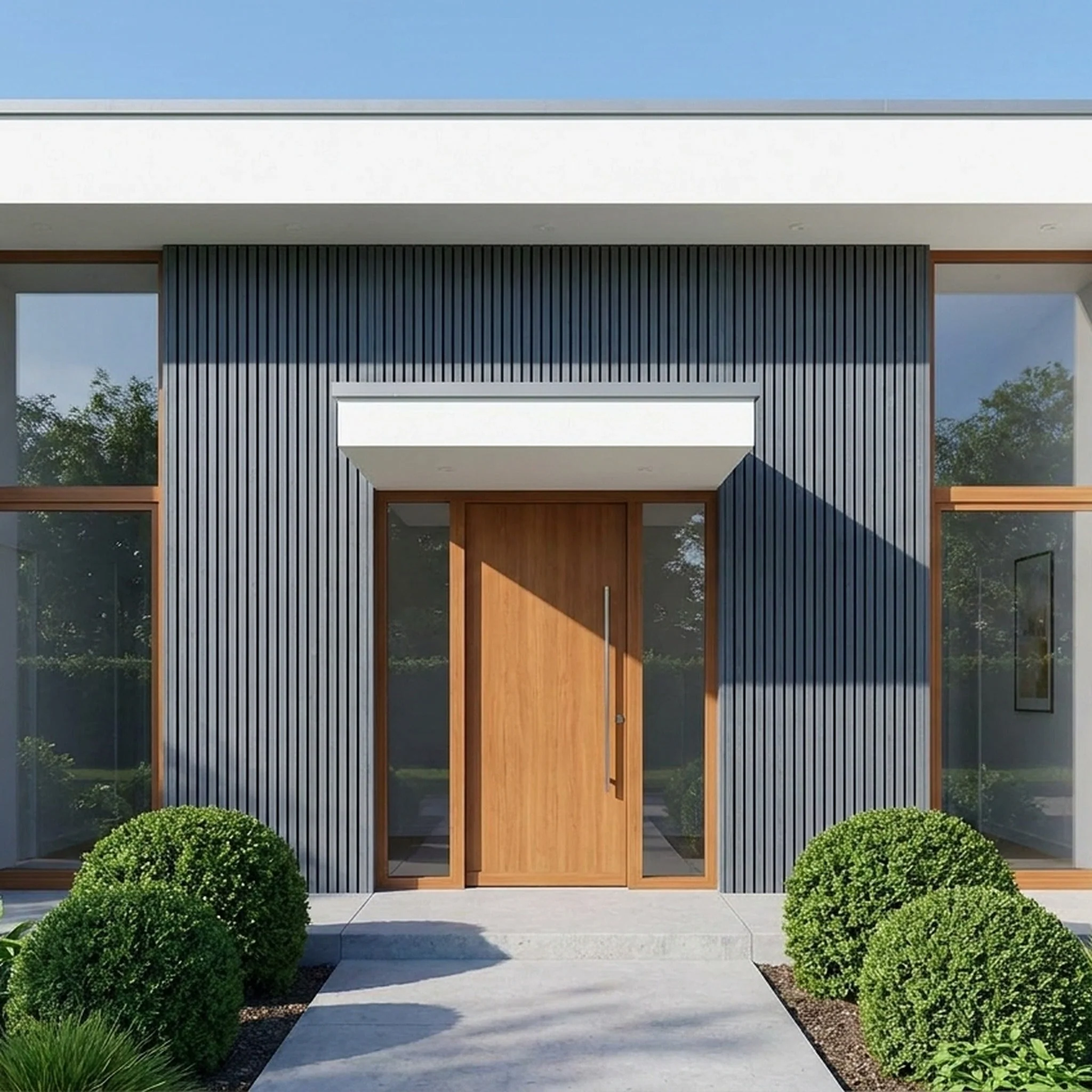 Panneau Bois Extérieur Gris Pierre 290CM | Façade | Jardin | Texture 3D - Image 7