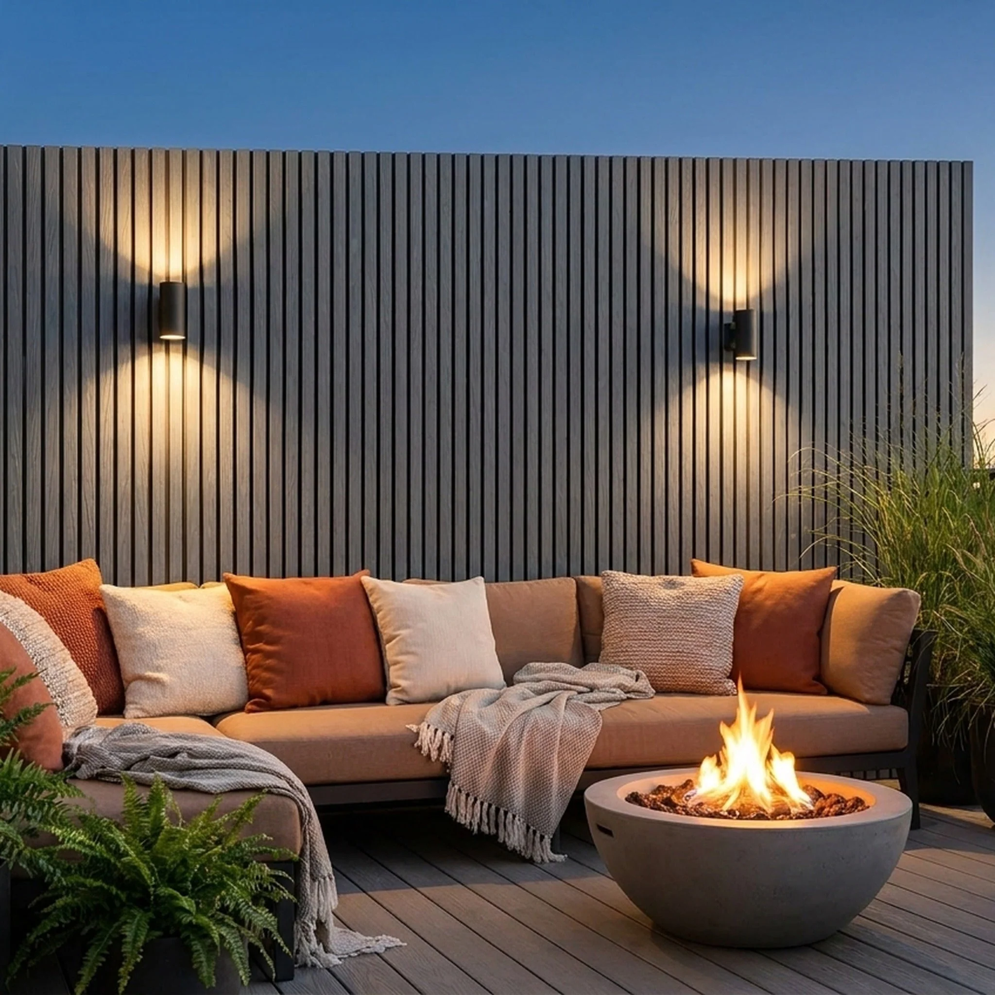 Panneau Bois Extérieur Gris Pierre 290CM | Façade | Jardin | Texture 3D - Image 8