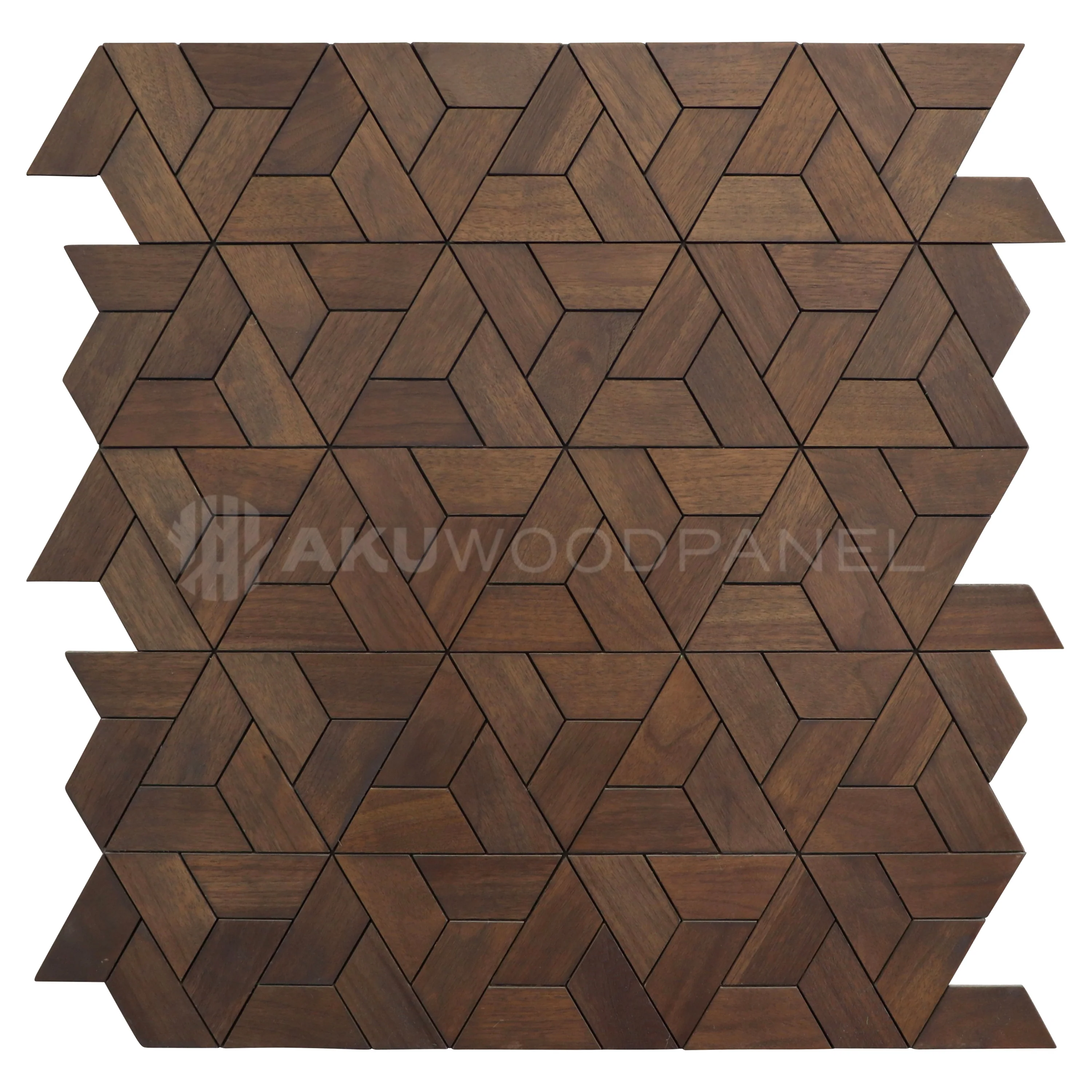 Panneau Mural Déco | Aster – Brun | 60×60 cm | Noyer Américain | Fait main | Panneau 3D