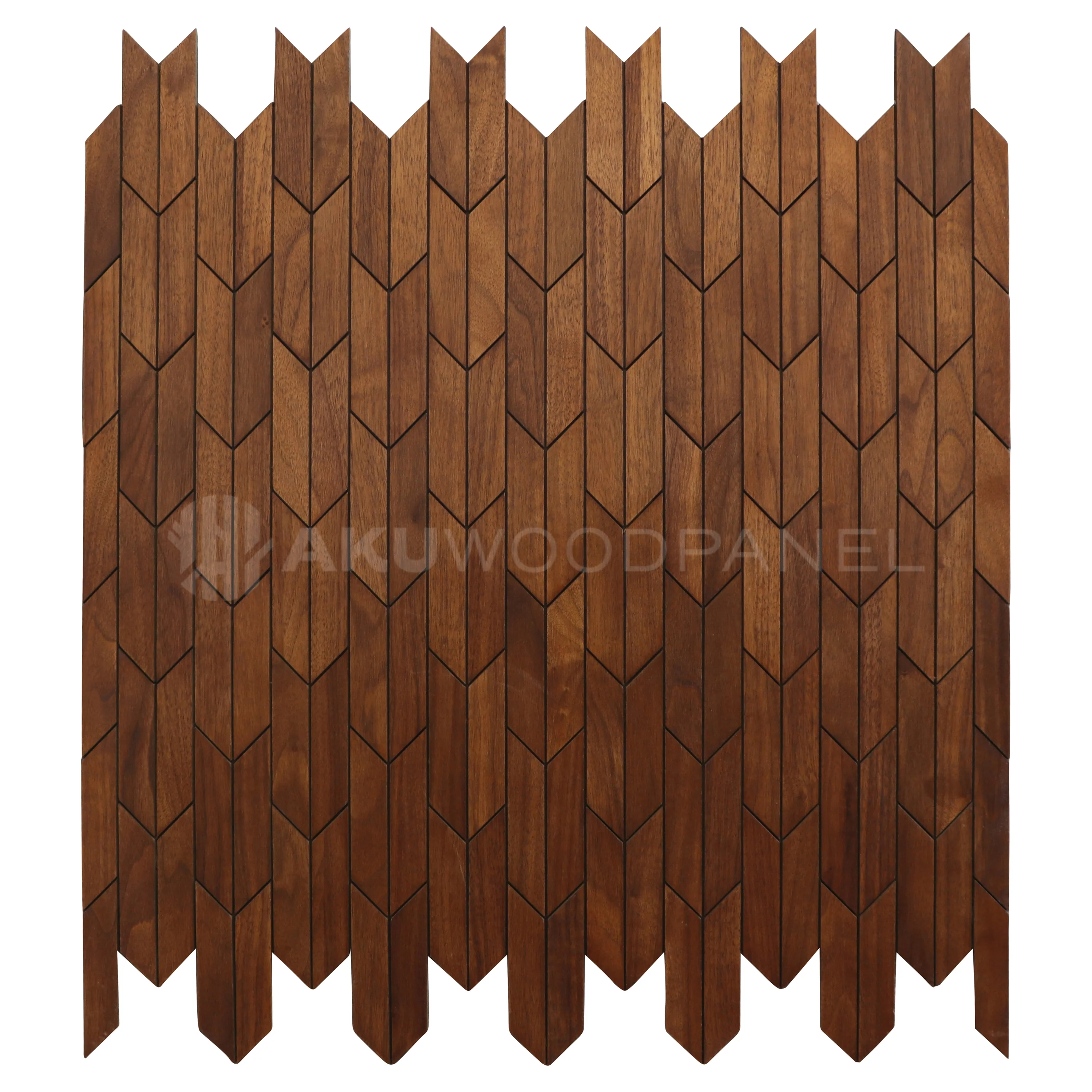 Panneau Mural Déco | Crimson – Brun Fumé | 60×60 cm | Noyer Américain | Fait main | Panneau 3D
