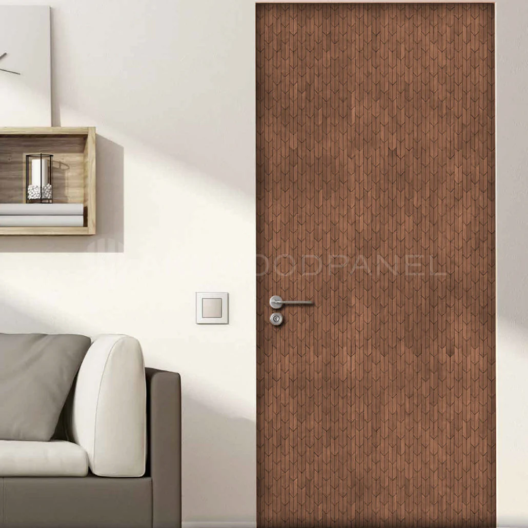 Panneau Mural Déco | Crimson – Brun Fumé | 60×60 cm | Noyer Américain | Fait main | Panneau 3D - Image 2