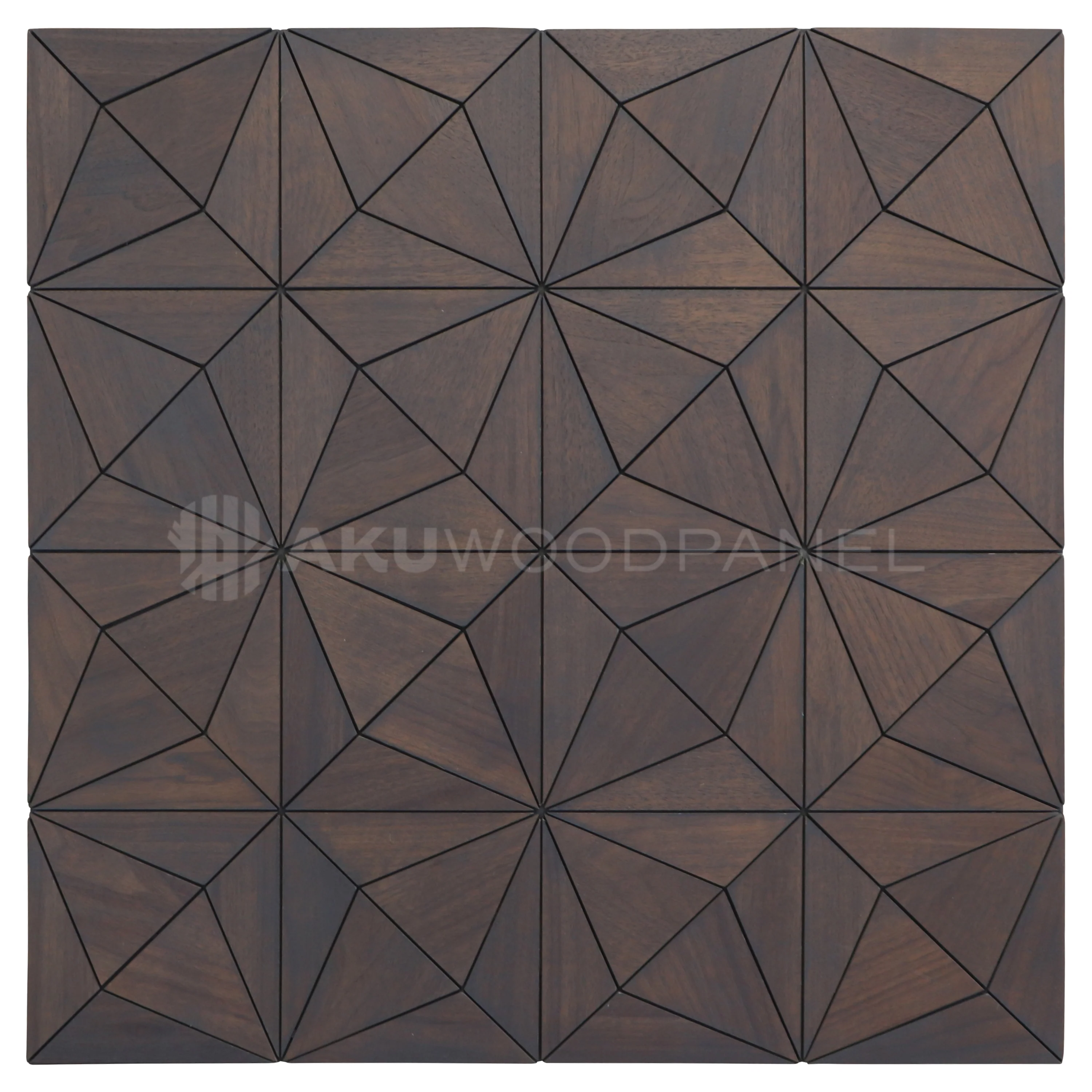 Panneau Mural Déco | Nolan – Rose Noir | 60×60 cm | Noyer Américain | Fait main | Panneau 3D